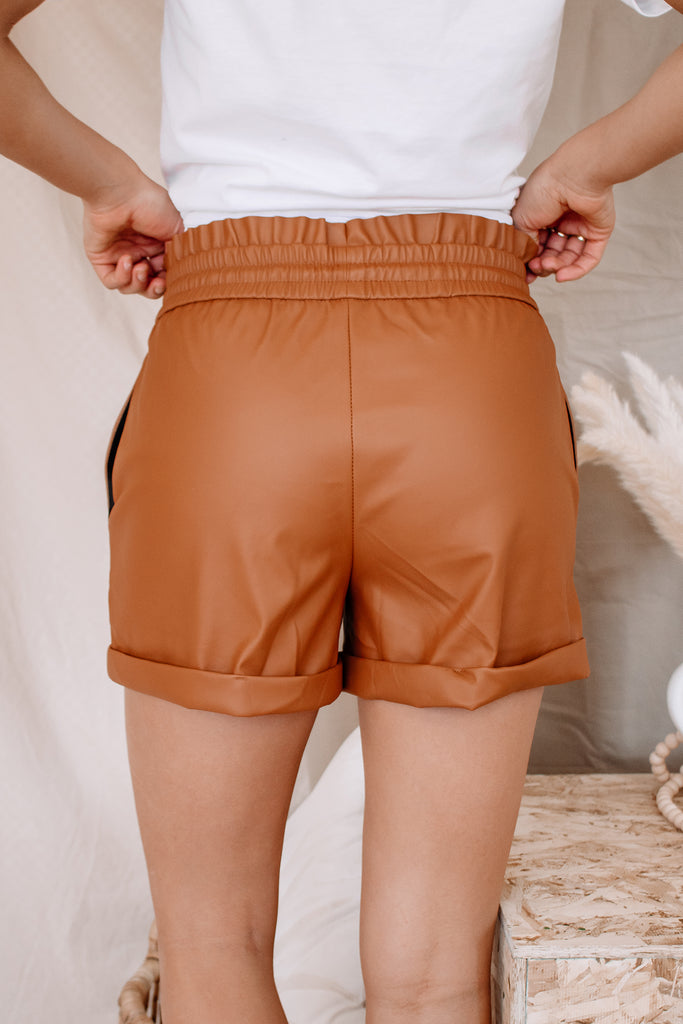 Rocklin Faux Leather Shorts