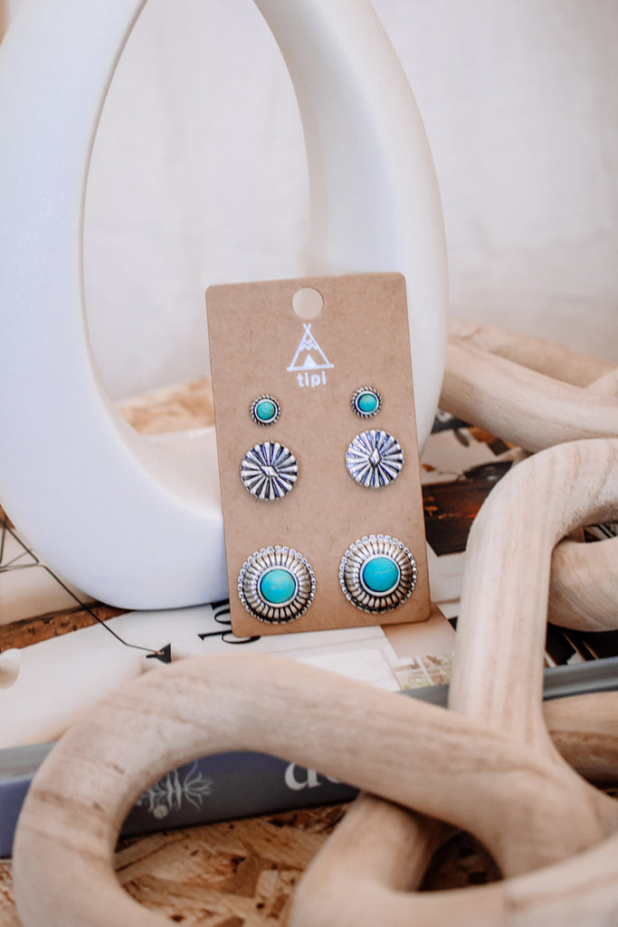 Sparrow Turquoise Earring Set