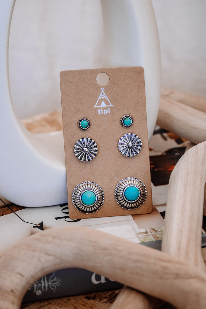 Sparrow Turquoise Earring Set