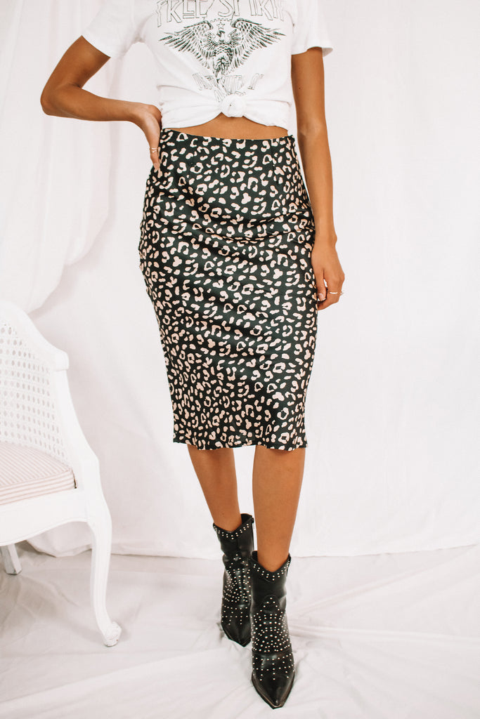 Reign Leopard Midi Skirt